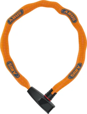 Produktbild von ABUS Kettenschloss Catena 6806K – Leichtes Fahrradschloss aus gehärtetem Stahl mit modischem Textilschlauch – Vierkantkette mit ABUS-Sicherheitslevel 6 – 85 cm – Orange