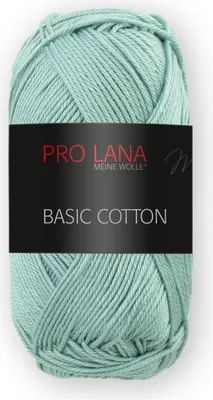 A ball of teal yarn with a black label.