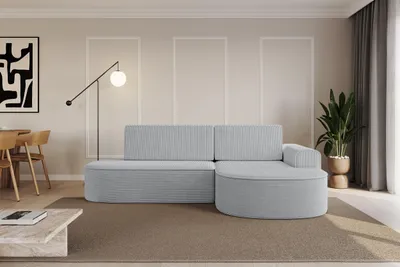 Produktbild von ALTDECOR Ecksofa mit Schlaffunktion und Bettkasten MARI-L1-S - 283x167x73cm Grau - Corner Sofa Eckcouch Couch L-Form, links/rechts angeordnet Schlafcouch Ausziehbar Wohnlandschaft