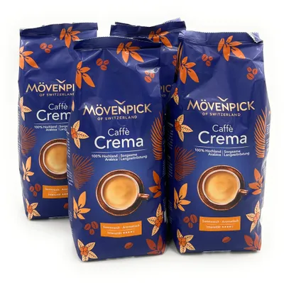 Produktbild von SPARBOX Mövenpick Caffè Crema + gratis Gourvita  Frische-Clip, 4x1000g Bohnen