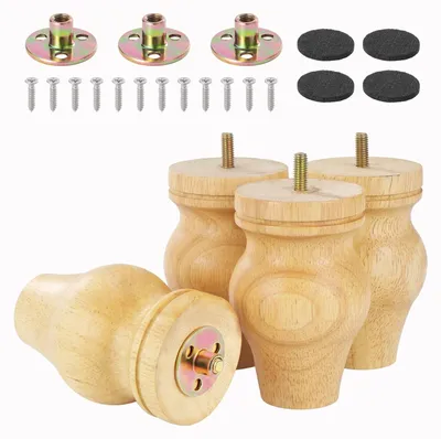 Productafbeelding van Solidchoice - 4 Stuks Houten Meubelpoten voor Banken en Tafels 13,5 cm