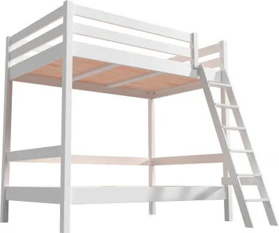 Immagine prodotto di Letto a castello a 2 posti 120x200 per adulti Scala in legno Sylvia - Bianco