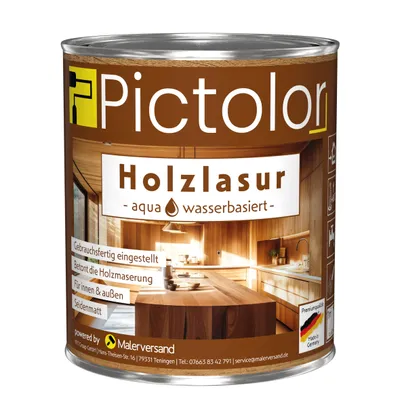 Produktbild von Pictolor® Holzlasur Aqua Wasserbasiert0,75 Liter Teak
