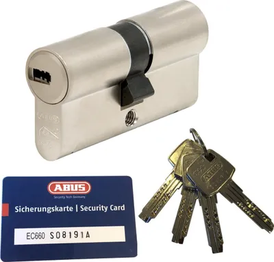 Produktbild von ABUS EC660 Doppelzylinder Länge (a/b) 30/45mm (c=75mm) mit Sicherungskarte und 4 Schlüssel, Not-u. Gefahrenfunktion und SKG** Bohrschutz
