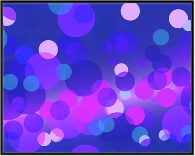 Produktbild von Wallario Wandbild Blaue Kreise mit pink - harmonisches Muster, Größe: 40,30 x 50,30 cm, Poster mit schwarzem Aluminiumrahmen