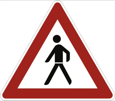 Produktbild von Verkehrsschild VZ133-10, Fußgänger (Aufstellung rechts), Alu, RA1, 630 mm SL