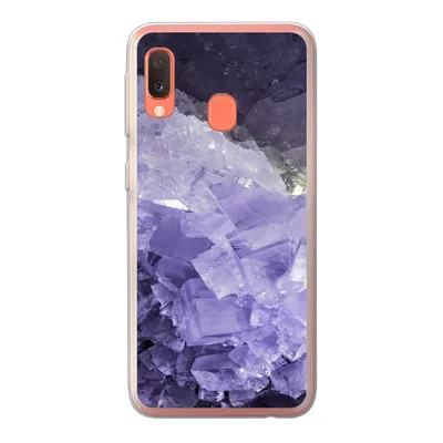 Produktbild von MuchoWow® Handyhülle Schutzhülle Hülle für Samsung Galaxy A20e Naturstein - Lila - Kristalle Silikon Softcase Handy Hülle - Abdeckung