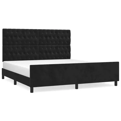 Produktbild von vidaXL Bettgestell mit Kopfteil Schwarz 180x200 cm Samt