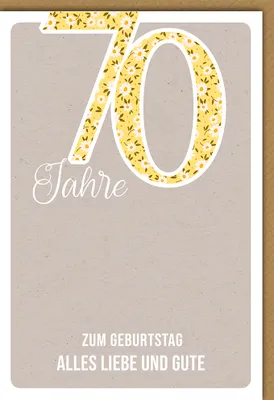 Produktbild von 70. Geburtstag - Glückwunschkarte im Format 11,5 x 17 cm - 70 Blumen