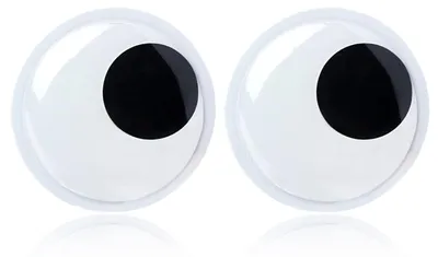 2 selbstklebende Wackelaugen, 18 cm, schwarz-weiß, für Bastelprojekte