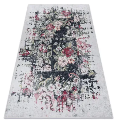 Productafbeelding van ANDRE 1816D tapijt wasbaar bloemen vintage antislip - / rood wit 160x220 cm