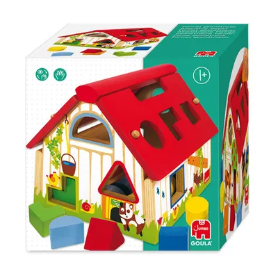 Image de Jumbo Spiele GOULA Bauernhof geometrische Formen, Jeu d'encastrement, Jeu d'association, Jouets en bois, 55220