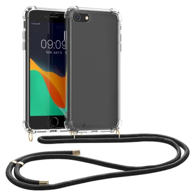 Produktbild von kwmobile Necklace Case kompatibel mit Apple iPhone SE (2022) / iPhone SE (2020) / iPhone 8 / iPhone 7 Hülle - Silikon Cover mit Handykette - Band