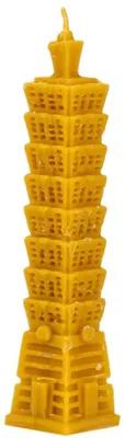 Imagen del producto de Velas artesanales hechas con cera de abeja, naturales y decorativas. Velas elaboradas con 100% cera de abeja y con mecha de algodón, duraderas y cuidadosamente diseñadas (Torre Taipei – altura: 160)
