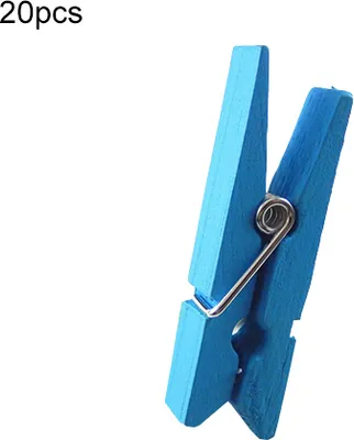 Produktbild von 20 PCs Mehrfarbige Holzgewässerinnen Holz Wäschereienpapierpapierklamme-Blau