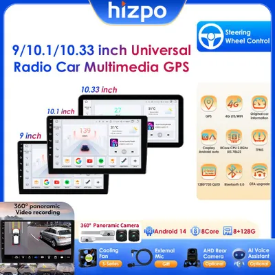 Image de Lecteur multimédia pour autoradio - Écran tactile de 10,33 pouces - Compatible Carplay et Android Auto sans fil