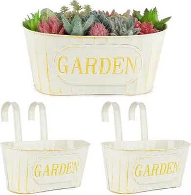Produktbild von Famanu Set von 2 Hängetöpfen - Vintage Pflanzenpot mit Haken