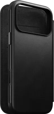 Image de Nomad Modern Cuir Folio iPhone 17 Pro Max – Boutons en Aluminium Recyclé – Contrôle Facile de la Caméra – Polycarbonate Recyclé à 50% - Noir