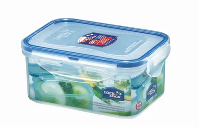 Produktbild von 6 Stück Lock & Lock Frischhaltedose, Vorratsdose, transparent, 600 ml, rechteckig, 151 x 108 x 45 mm, Set by Danto®