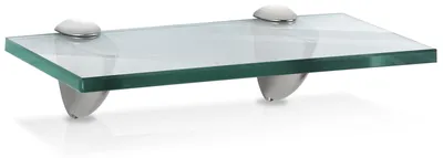 Produktbild von ISOISL Glasregal 20 x 10 cm mit Halterungen, Klarglas Wandregal als Badregal, Glasboden Ablage für Bad, Küche und Wohnzimmer
