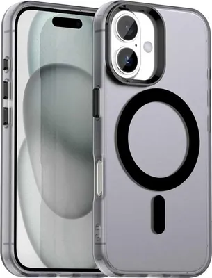 Produktbild von Für Apple iPhone 17 Candy Design Magsafe PC Hybrid TPU Schutz Hülle Cover Schwarz
