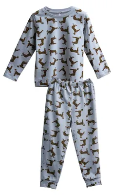 Immagine prodotto di Pigiama Gepard per bambina e bambino, pantaloni lunghi, maniche lunghe - grigio-blu - 110