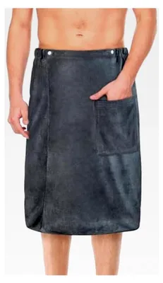 Produktbild von Saunakilt für Herren, Grau, Elastisch, Verstellbare Größe, Schnapp-Badetuch Kilt für Herren, Großes, Schnell Trocknendes Saunatuch, Hamamtuch, Saunahandtuch für Fitnessstudio, Dusche, Sauna, Spa, Strand