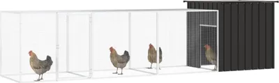 Produktbild von vidaXL Hühnerkäfig Anthrazit 400x91x100 cm Verzinkter Stahl
