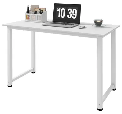 Produktbild von Schreibtisch mit Stahlgestell und verstellbaren Beinen, Arbeitstisch fš¹rs Homeoffice, 120 x 60 x 76 cm, Wei?