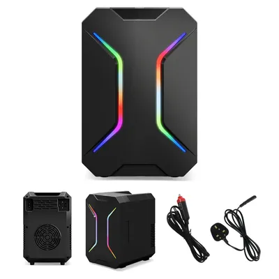 Obrázek produktu pro Puluomis Gaming Mini lednička RGB, 2 v 1: lze použít jako ohřívač i chladicí box, přenosná, velmi tichá (méně než 30 dB), 12V/220V/230V AC/DC, vhodná pro nápoje a kosmetiku