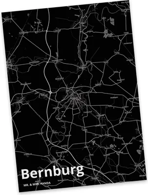 Produktbild von Mr. & Mrs. Panda Postkarte Bernburg - Geschenk, Postkarten, Ansichtskarte, Ansichtskarten, Stadt, Dorf Karte Landkarte Map Stadtplan, einzelkarte, Grußkarte