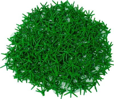 A pile of green LEGO plant stem pieces.