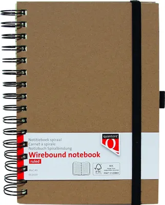 Immagine prodotto di Quantore - Taccuino A5 con spirale 192 pagine 80gr Kraft | 3 pezzi