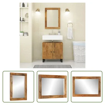 Produktbild von The Living Store Spiegel 70x50 cm Massivholz Mango und Glas