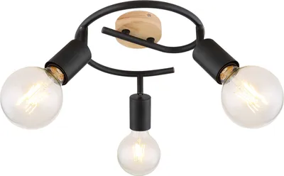 Produktbild von Rabalux 3978 Deckenstrahler 3 Spots Pablo, E27-Holz, schwarz, Industriell, 32cm