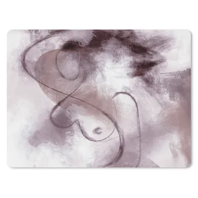 Produktbild von MuchoWow® Mauspad Mousepad Frau - Abstrakt - Linienkunst - Porträt - Lila 23x19 cm - Mousepads - Maus Mat - Pad - Mausunterlage - Schreibtischunterlage - Mauspad