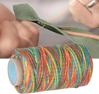 Obrázek produktu pro Umělá šňůra, Syntetická šňůra, Vysokopevnostní polyester, 250 M, 150D, Plochá šicí nit, Voskovaná šicí nit (přírodní barva) (Vícebarevná)