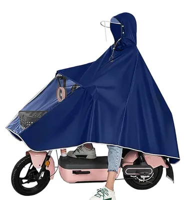 Imagen del producto de Omgoods - Poncho impermeable para bicicleta - Azul, para lluvia intensa