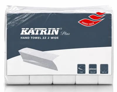 Produktbild von Katrin Papierfalthandtuch ZZ Falzung 2-lagig weiß 3150 Blatt
