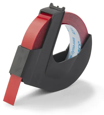 Produktbild von Dymo 3D Prägeband 9 mm x 3 m Plastik glänzend rot