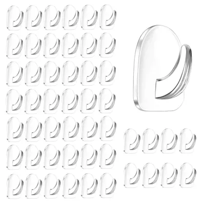 50 selbstklebende Wandhaken, transparent, 2,2 x 3 cm, für Bad & Küche