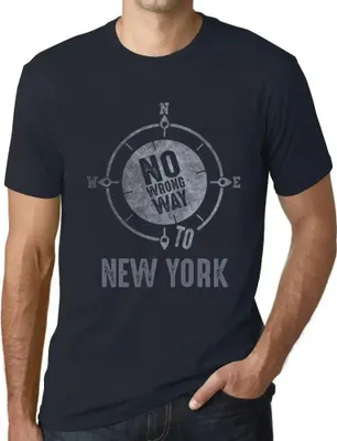 Produktbild von Herren Grafik T-Shirt Kein falscher Weg nach New York – No Wrong Way To New York – Öko-Verantwortlich Vintage Jahrgang Kurzarm Lustige Druck