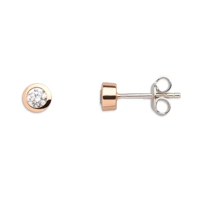 Produktbild von Xenox XS7122R Ohrringe Ohrstecker Silver Circle Rosé Vergoldet Zirkonia Ø 5 mm