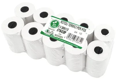 Obrázok produktu pre 10 roliek pokladničného papíra, 57 mm x 18 m x 12 mm – termopapier na pokladnice