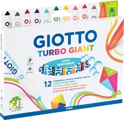 Obrázok produktu pre Giotto Turbo Obrovské kónické ceruzky 12 kusov Viacfarebné extra veľké