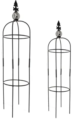 Produktbild von Metall Rankhilfe Obelisk schwarz 2er Set