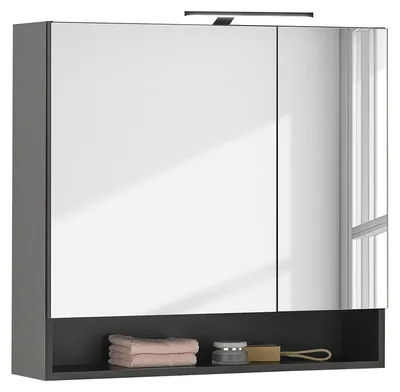 Produktbild von home24 Spiegelschrank - Schwarz Struktur
