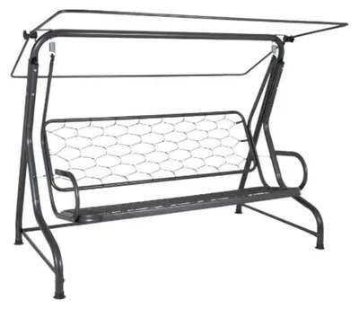 Ein Gartenmöbel.Hollywoodschaukeln im Maß 205 x 158 x 108 aus Stahl. Farbe Anthrazit