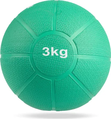 Produktbild von Matchu Sports Medizinball 3 kg aus Gummi Ø 21 cm - Gymnastikball - Medicine Ball - Fitnessball - Gewichtsball - Trainingsball