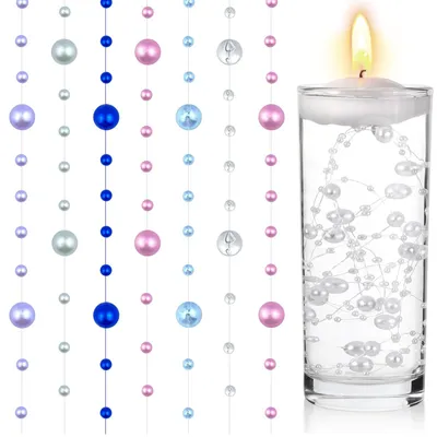 Imagen del producto de 30 cuentas de hidrogel para velas flotantes: cadena de cuentas decorativas para bodas